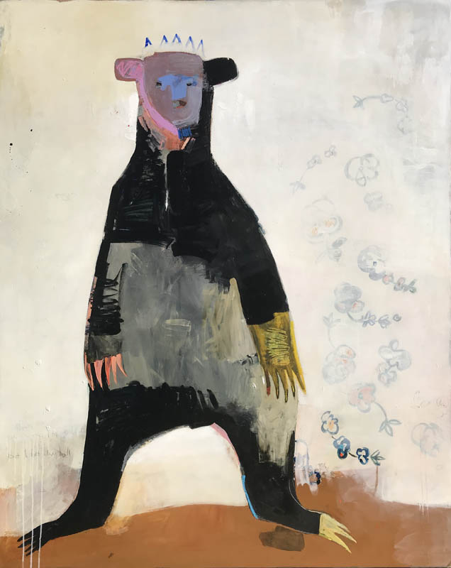 Bear with Falling Flowers - 60x48